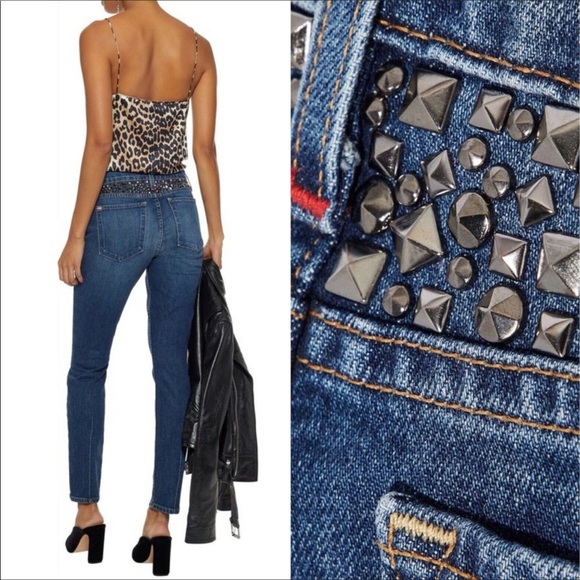 Alice & Olivia Good Radar Love Studded Skinny Jean - Picture 2 of 8